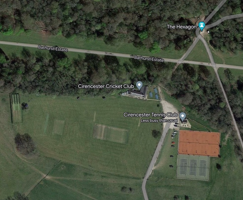 Cirencester - Cirencester Cricket Ground : Image credit Google maps